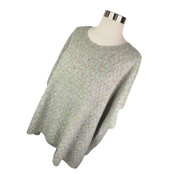 Calme x Johnny Was Sage Basket Weave Poncho - One Size - Picture 4 of 8